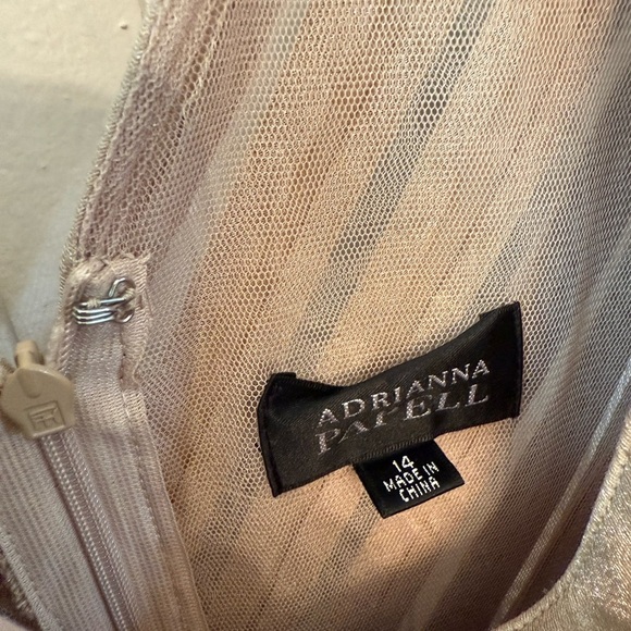 Adrianna Papell Tiered Champagne Sheath Dress size 14 - Picture 5 of 6